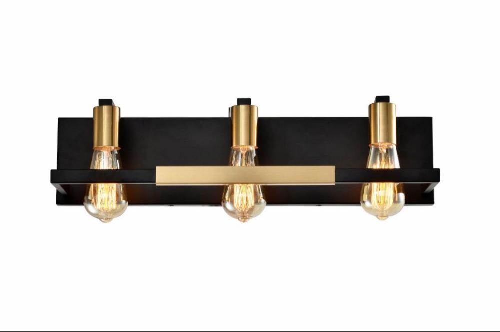 Vanity Lights Aged Brass / Black