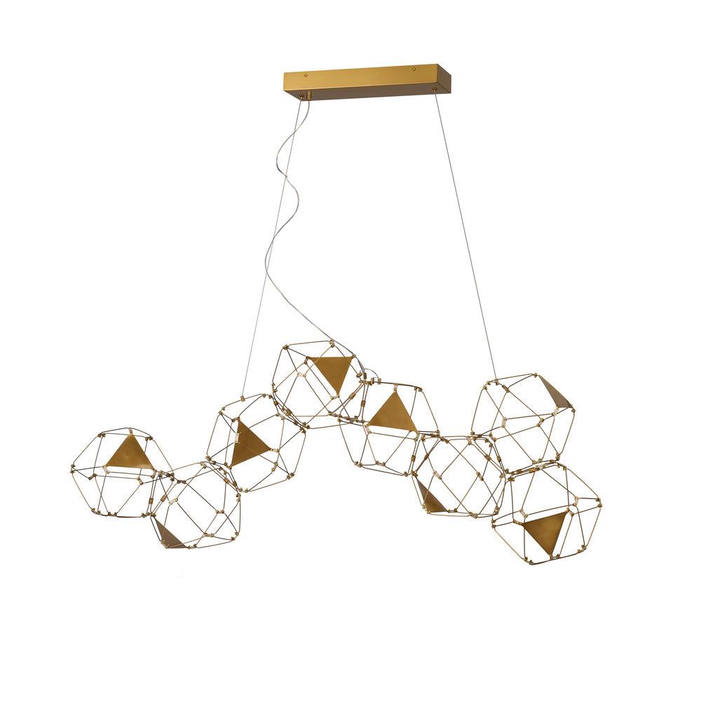 Avista Cube Chandelier 50" Gold -LED