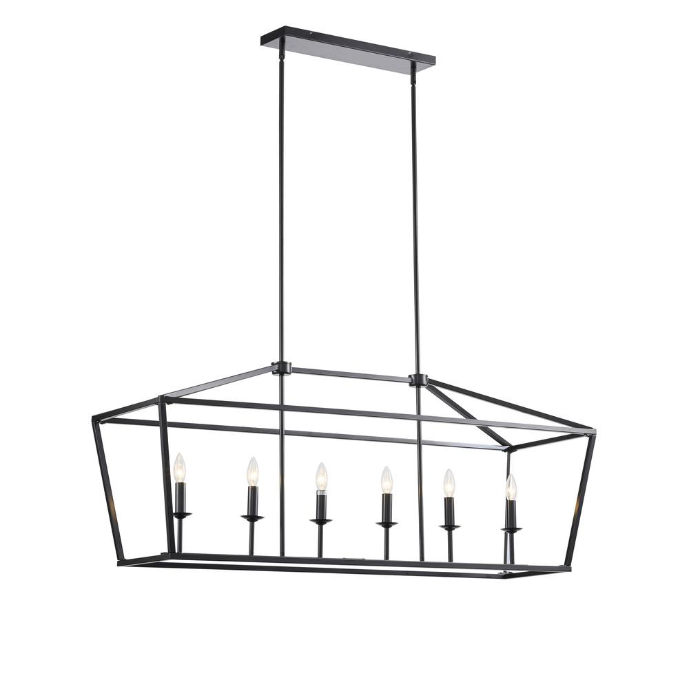 Avista Stratford Linear Chandelier 6-Light Black