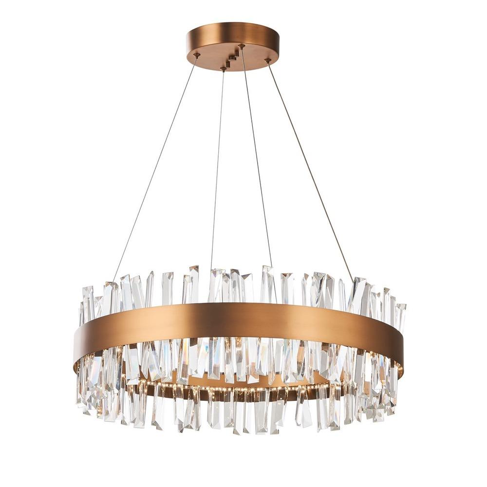 Avista Geo Chandelier 24" Antique Brass - LED