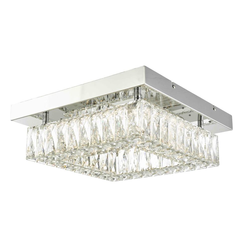 Avista Gem Flush Mount 15" Square Chrome -LED