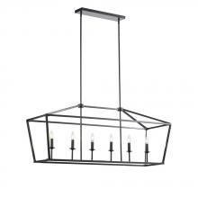 Avista Lighting Inc A4848BK - Avista Stratford Linear Chandelier 6-Light Black