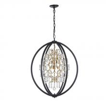 Avista Lighting Inc A7255BKGD - Avista Belair Chandelier 24" Black & Gold