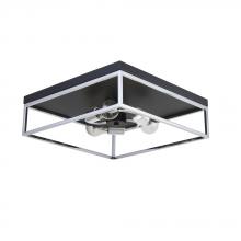 Avista Lighting Inc F2303BKCH - Avista Easton Flush Mount Square 3-Light Black & Chrome