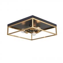 Avista Lighting Inc F2303BKGD - Avista Easton Flush Mount Square 3-Light Black & Gold