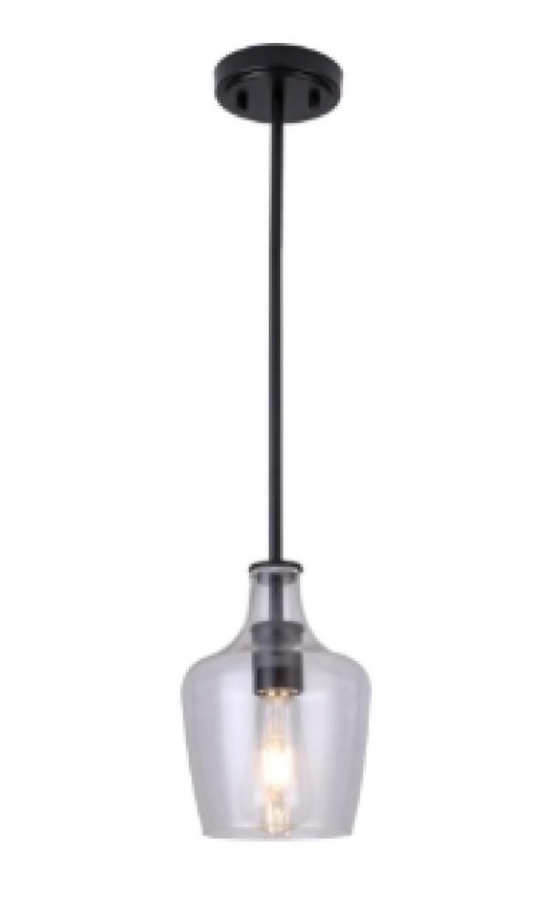 6.5" 1x60 W Mini Pendant in Black finish with replaceable socket rings in Black, Gold and Chrome