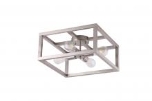 Lit Up Lighting LIT3342 SN+MC - 16" 4x60 W Semi-Flush Mount in Satin Nickel finish with replaceable socket rings in Black