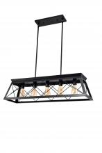 Lit Up Lighting LIT3950BK - 35" Long 5-Light Linear Pendant with medium base socket in black finish