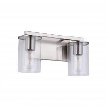 Lit Up Lighting LIT6122SN+MC -CL - 2X E26 60 W vanity Light in Satin Nickel finish with replaceable socket rings