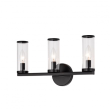 Lit Up Lighting LIT3023BK-CL - 3-Light Vanity in Black l finish with clear glass