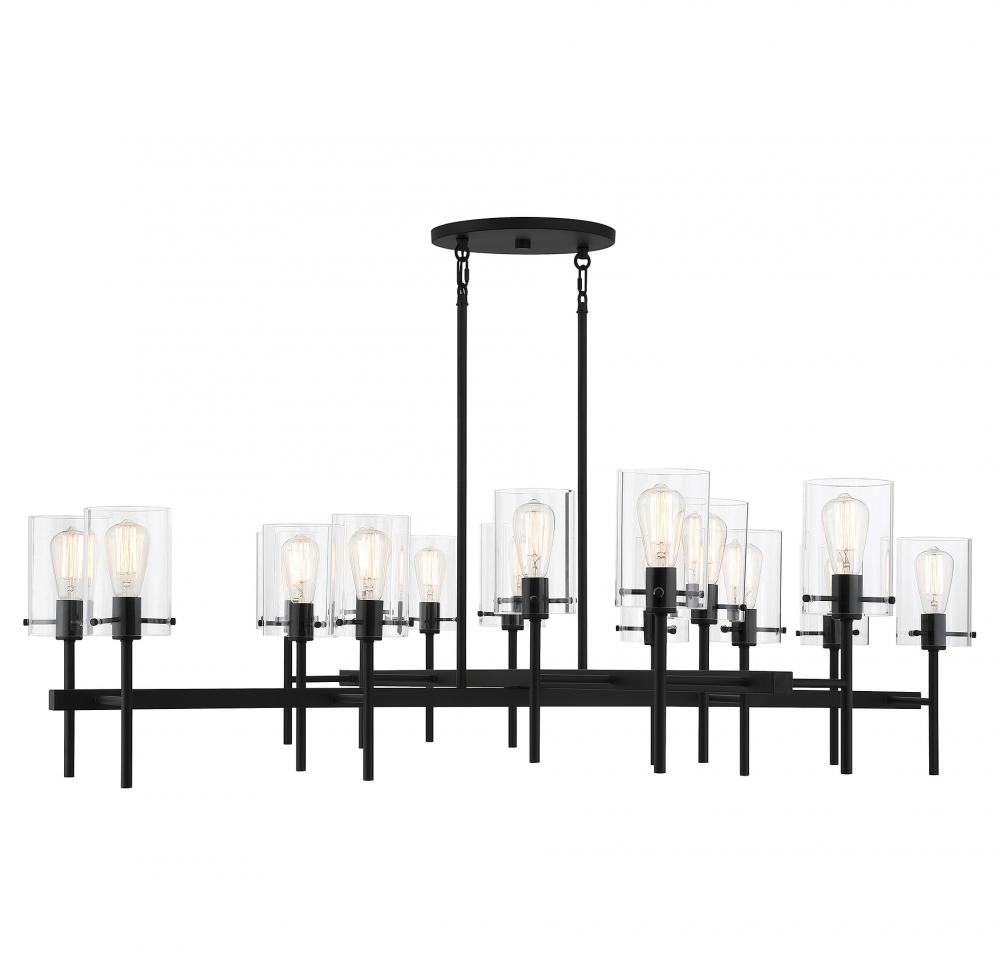 Vista 16-Light Chandelier in Matte Black