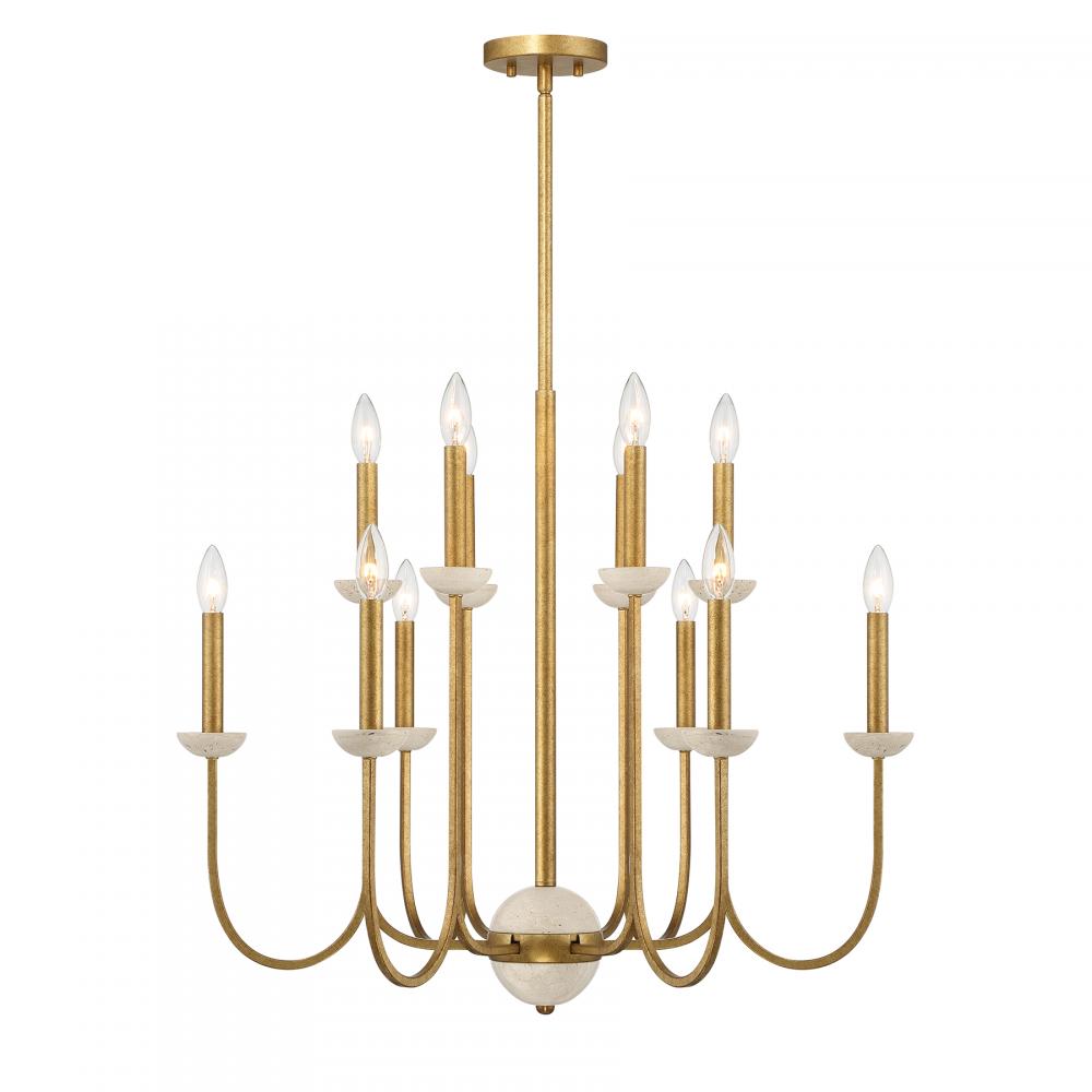 Oakhurst 12-Light Chandelier in Antique Gold