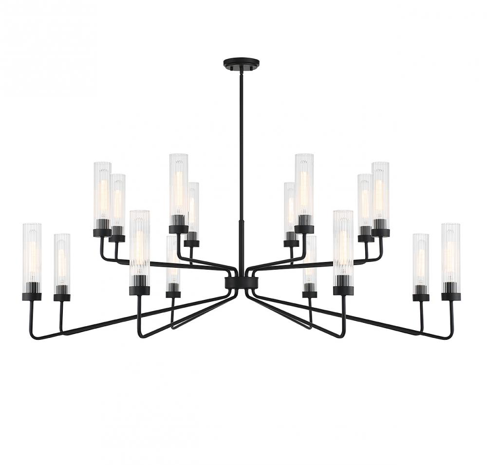 Baker 16-Light Chandelier in Matte Black