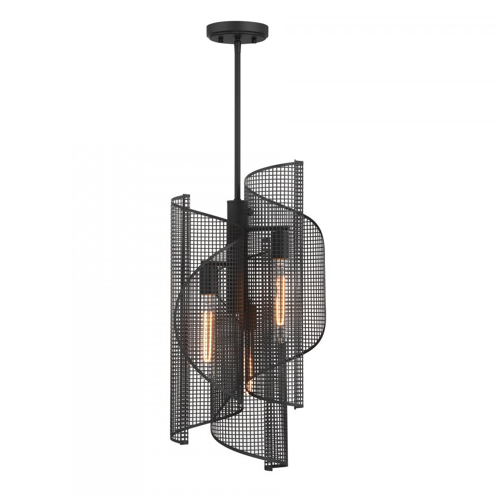 Hillbourne 3-Light Pendant in Matte Black