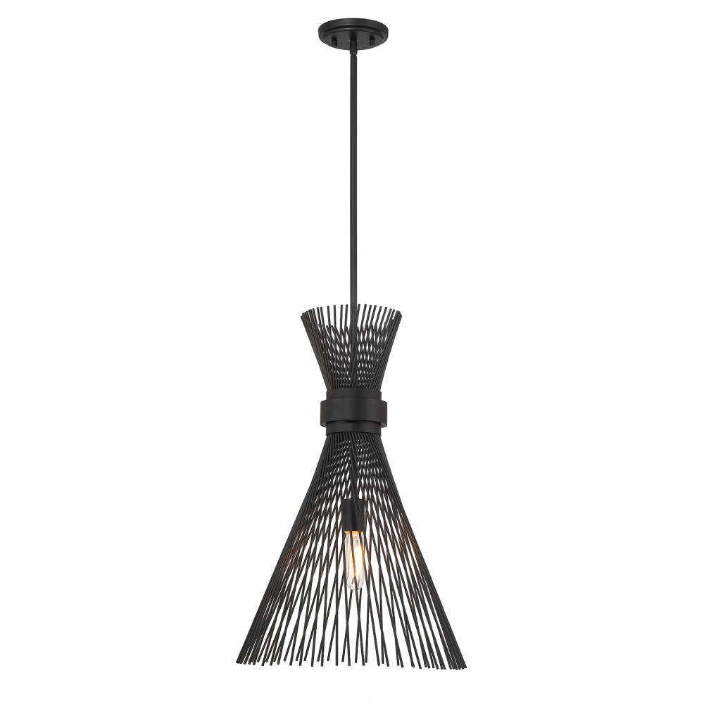 Longfellow 1-Light Pendant in Matte Black