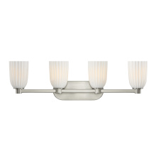 Savoy House 8-1245-4-SN - Baldwin 4-Light Bathroom Vanity Light in Satin Nickel