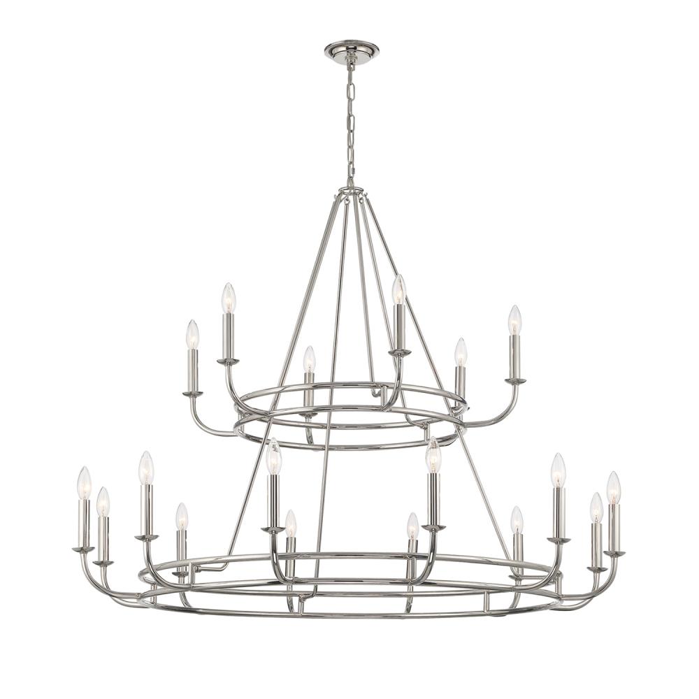 Bailey 18 Light Polished Nickel Chandelier