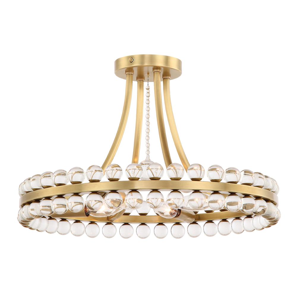 Clover 18.25'' Aged Brass Semi Flush Mount