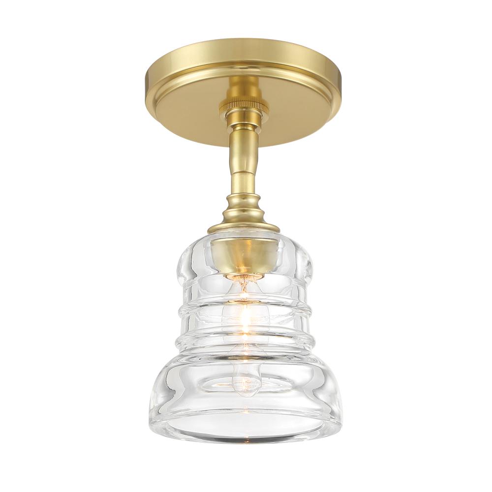 Gregory 5'' Aged Brass Semi Flush Mount