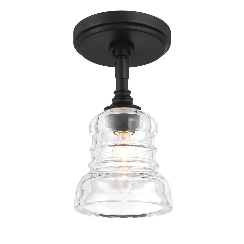 Gregory 5'' Matte Black Semi Flush Mount