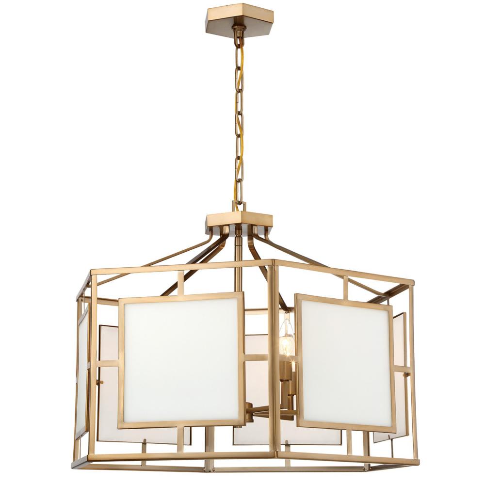 Libby Langdon Hillcrest 6 Light Vibrant Gold Lantern Chandelier