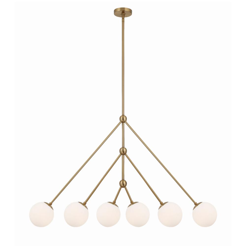 Omni 6 Light Aged Brass Chandelier