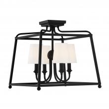 Crystorama 2243-BF - Libby Langdon Sylvan 16'' Black Forged Semi Flush Mount