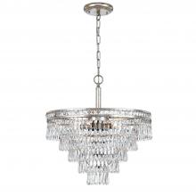 Crystorama 5264-OS-CL-MWP - Mercer 20'' Hand Cut Crystal Olde Silver Chandelier