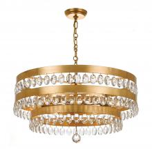 Crystorama 6108-GA - Perla 6 Light Antique Gold Chandelier