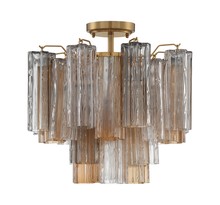 Crystorama ADD-300-AG-AU_CEILING - Addis 17.75'' Aged Brass Semi Flush Mount