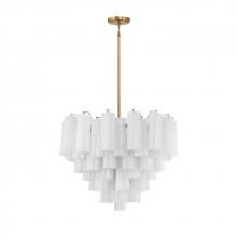 Crystorama ADD-312-AG-WH - Addis 26.75'' Aged Brass Chandelier