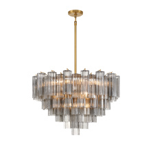 Crystorama ADD-316-AG-SM - Addis 32'' Aged Brass Chandelier