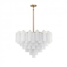 Crystorama ADD-316-AG-WH - Addis 32'' Aged Brass Chandelier
