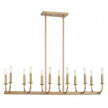 Crystorama BAI-A2112-AG - Bailey 42'' Aged Brass Linear Chandelier