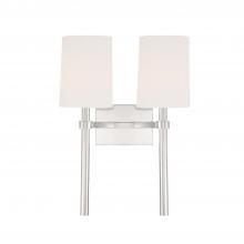 Crystorama BRO-452-PN - Bromley 13.75'' Polished Nickel Sconce