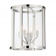 Crystorama DEV-B8004-PN_CEILING - Libby Langdon Devon 14'' Polished Nickel Semi Flush Mount
