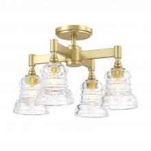Crystorama GRG-1045-AG - Gregory 17.25'' Aged Brass Semi Flush Mount