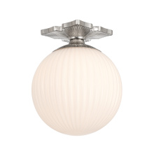 Crystorama ORY-1003-PN-WH - Orly 10'' Polished Nickel Semi Flush Mount