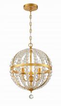 Crystorama ROX-A9003-GA - Roxy 14'' Antique Gold Chandelier