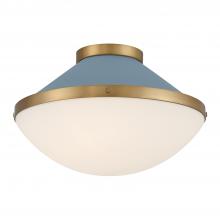 Crystorama XAN-8002-VG-BL - Xander 16.25'' Vibrant Gold + Blue Flush Mount