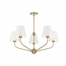 Crystorama XAV-B9315-VG-WH - Xavier 28'' Vibrant Gold + White Chandelier