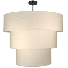 Dainolite DAL-309P-MB - 9 Light Incandescent Matte Black Pendant with Boucle Fabric Shade