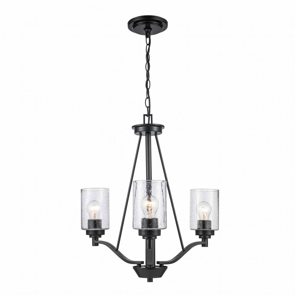 3LT CHANDELIER-DOUBLE DISK-BK-