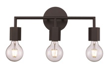 Trans Globe 22233 BK - Placerville Bulb-Style Industrial 3-Light Vanity Light