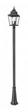 Z-Lite 5029PHBR-5011P-BK - 3 Light Outdoor Post Mounted Fixture