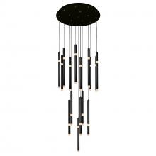 CWI Lighting 1262P24-16-101 - Flute Integrated LED 24in Black Chandelier
