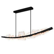 CWI Lighting 1711P70-7-101 - Arcus Integrated LED 70in Black Chandelier with Handcrafted Glass