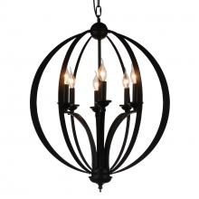 CWI Lighting 9825P24-6-101 - Drift 6 Light Up Chandelier With Black Finish