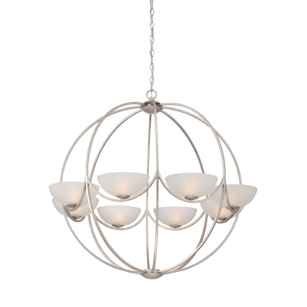 CARLUCCI,8LT CHANDELIER,SILVER