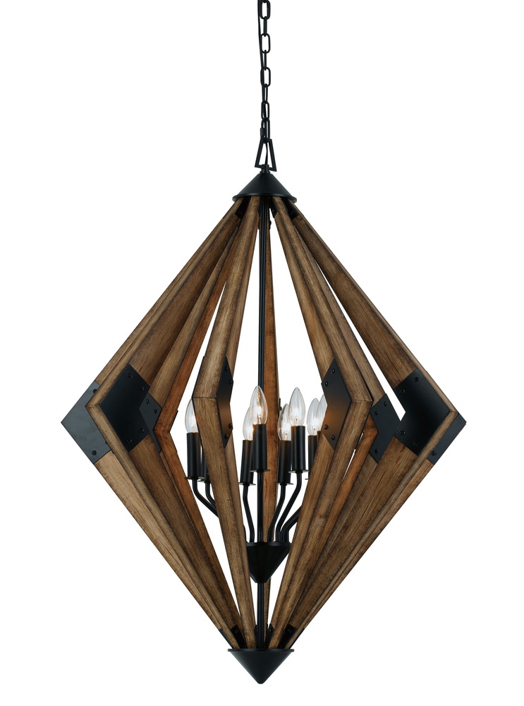 60W X 9 Arezzo Wood Chandelier